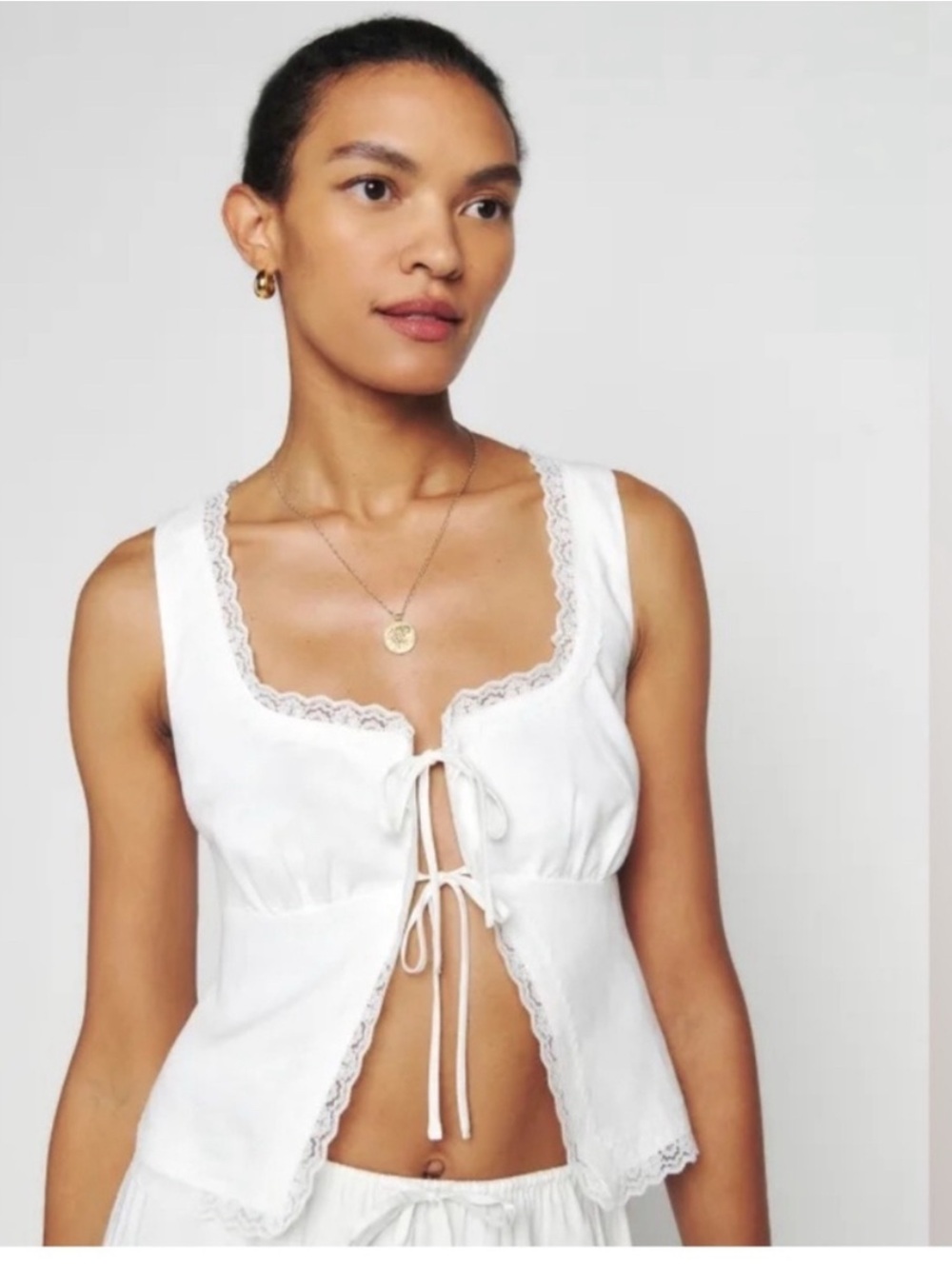 REFORMATION ROSALIE LINEN TOP